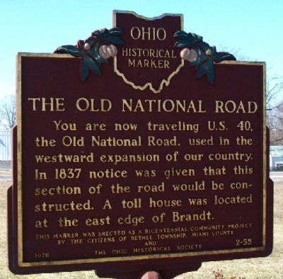 Ohio Historical Marker for the Old National Road, U.S. 40